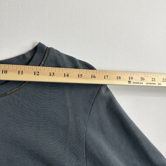 AllSAINTS Cari Leather Trim Panel Pullover Sweatshirt Gray Womens Size Large - Picture 5 of 8